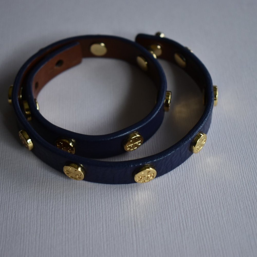 Tory Burch Wrap Around Studded Leather Bracelet